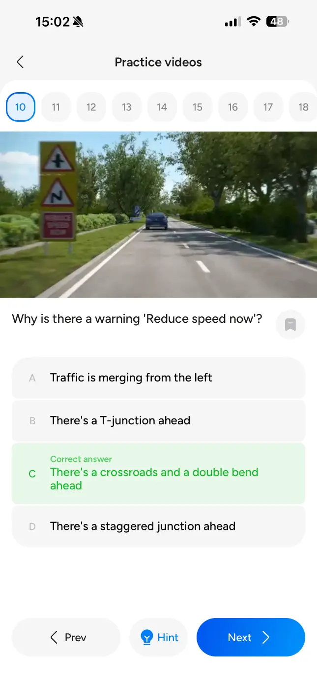 Lerny — driving theory test app screen 3